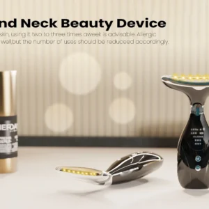 VG-OF103 Neck & Face Lifting Massager, Red Light LED + EMS Microcurrent Device for Jawline Definition and Skin Tightening Look