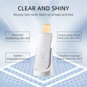 VG-OS03 Ultrasonic Skin Scrubber, Facial Deep Cleansing Spatula with Ion Mode for Blackhead, Oil and Dead Skin Care