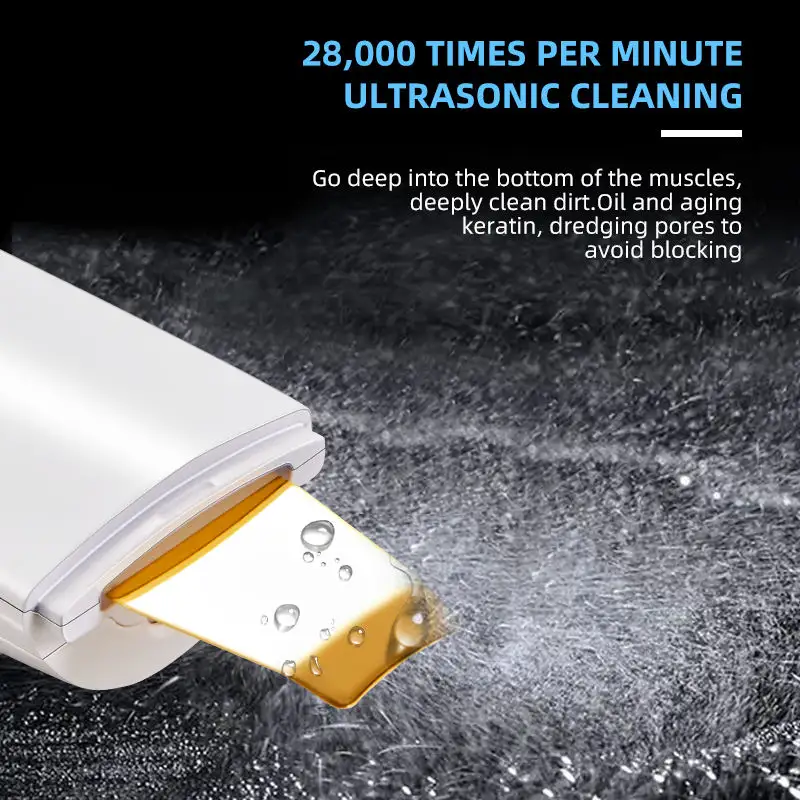 VG-OS03 Ultrasonic Skin Scrubber, Facial Deep Cleansing Spatula with Ion Mode for Blackhead, Oil and Dead Skin Care