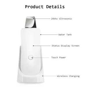VG-OS03 Ultrasonic Skin Scrubber, Facial Deep Cleansing Spatula with Ion Mode for Blackhead, Oil and Dead Skin Care