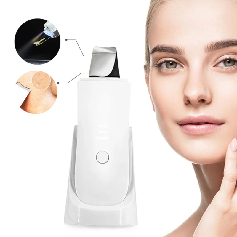 VG-OS03 Ultrasonic Skin Scrubber, Facial Deep Cleansing Spatula with Ion Mode for Blackhead, Oil and Dead Skin Care