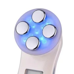 VG-RF510 RF EMS LED Facial Massager, 7-Color Light Beauty Device with 4-Pole Head and Charging Base for Firm-Looking Skin